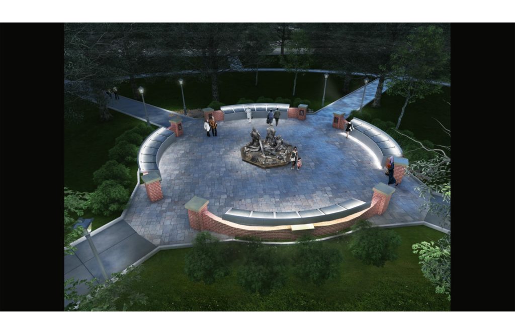 Night time view of Memorial Expansion Concept Illustration